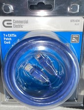 Commercial Electric 7 Ft Cat5e Ethernet Cable Blue New