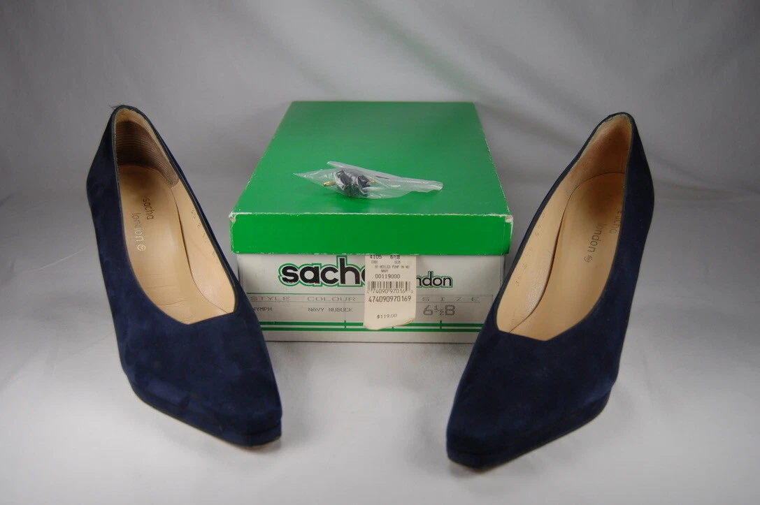 Sacha London Navy Nubuck Suede Nymph High Heel Shoes Barely Worn 6.5 B w Box