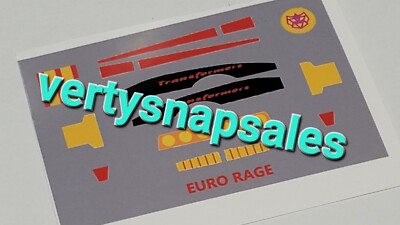 Transformers G2 PRE CUT Repro Stickers For EURO Stormtrooper RAGE