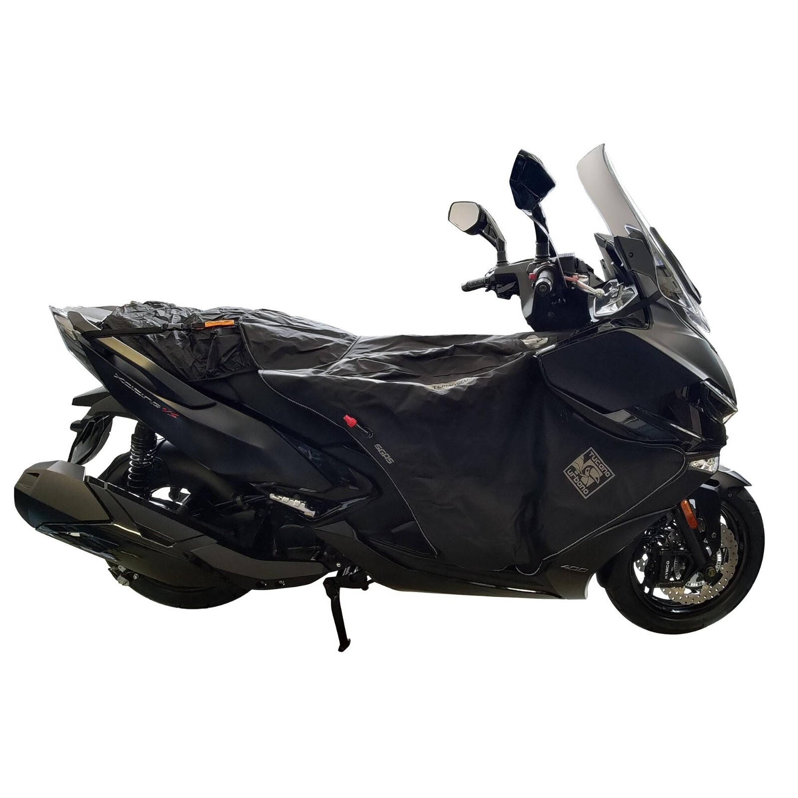 Tablier Tucano R192 pour scooter Kymco X-Citing S 400 2018 noir en nylon étanche