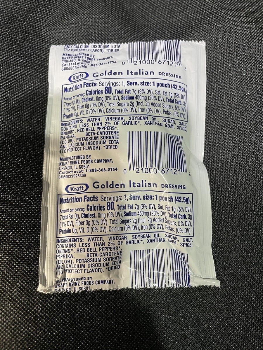 kraft golden italian dressing packets Kraft Golden Italian Salad Dressing 0.44 oz Packet - Pack of 200