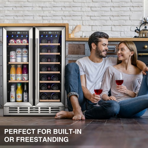 Dual Zone Cooler White & Red Wines Chiller Refrigerator Freestanding