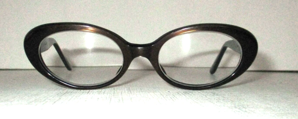 Gafas L. Evrard Cateye vintage bronce marrón hechas en Francia monturas solamente Foto 2 de 4