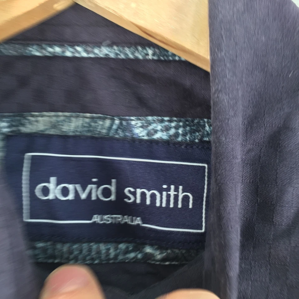 David Smith Hombre Camisa Abotonada Talla S Azul Marino Manga Larga Cuello 057540 Foto 3 de 4