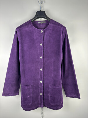 Gudrun Sjoden Langarmshirt Bio Baumwolle mit Knöpfen Lila Größe M