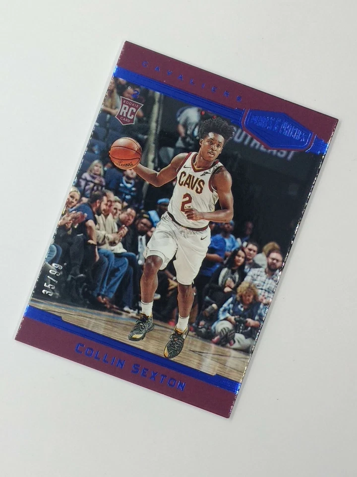 2018 Panini Plates & Patches Blue Collin Sexton Rookie RC #399, #'d/99 - Image 2 of 4