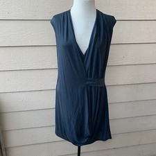 Anthropologie HD In Paris Brynn Wrap Dress Teal Stretchy Cocktail Sleeveless MP