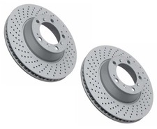 Pair Set of 2 Rear Zimmermann Drilled Steel Brake Disc Rotor 330 for Porsche 911