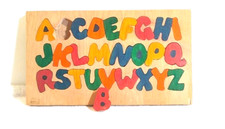2 Wooden Puzzle Boards ABC's Alphabet Puzzle, Numbers puzzle set A-Z, and 1-0