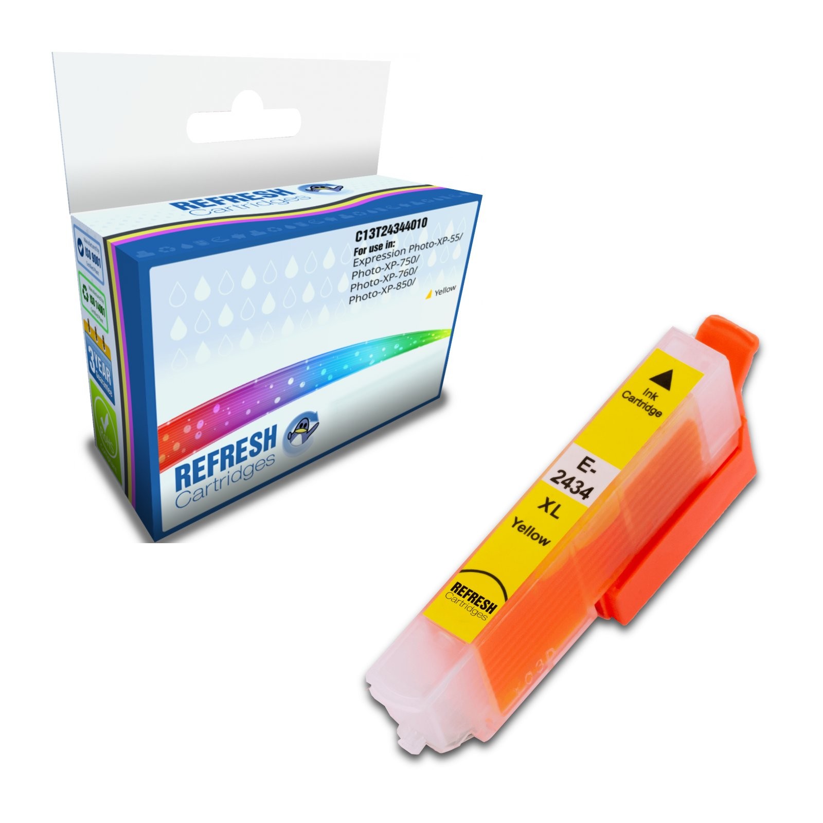 Refresh Cartridges Yellow 24XL Ink Compatible With Epson Printers