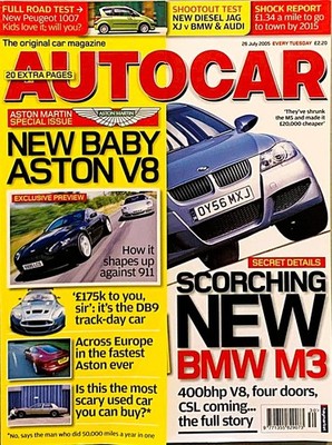 AUTOCAR MAGAZINE 26-JUL-05 - Aston Martin Vanquish, BMW 730d E65, Jaguar XJ TDVi