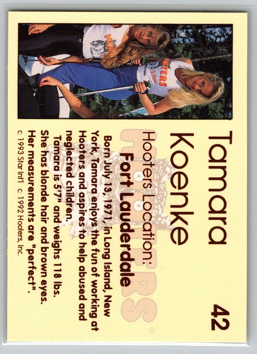 1993 Star Hooters Calendar Girls #42 Tamara Koenke Fort Lauderdale