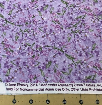 2014 Floral Purple David Textiles 100% cotton fabric sold by the yard # 2651