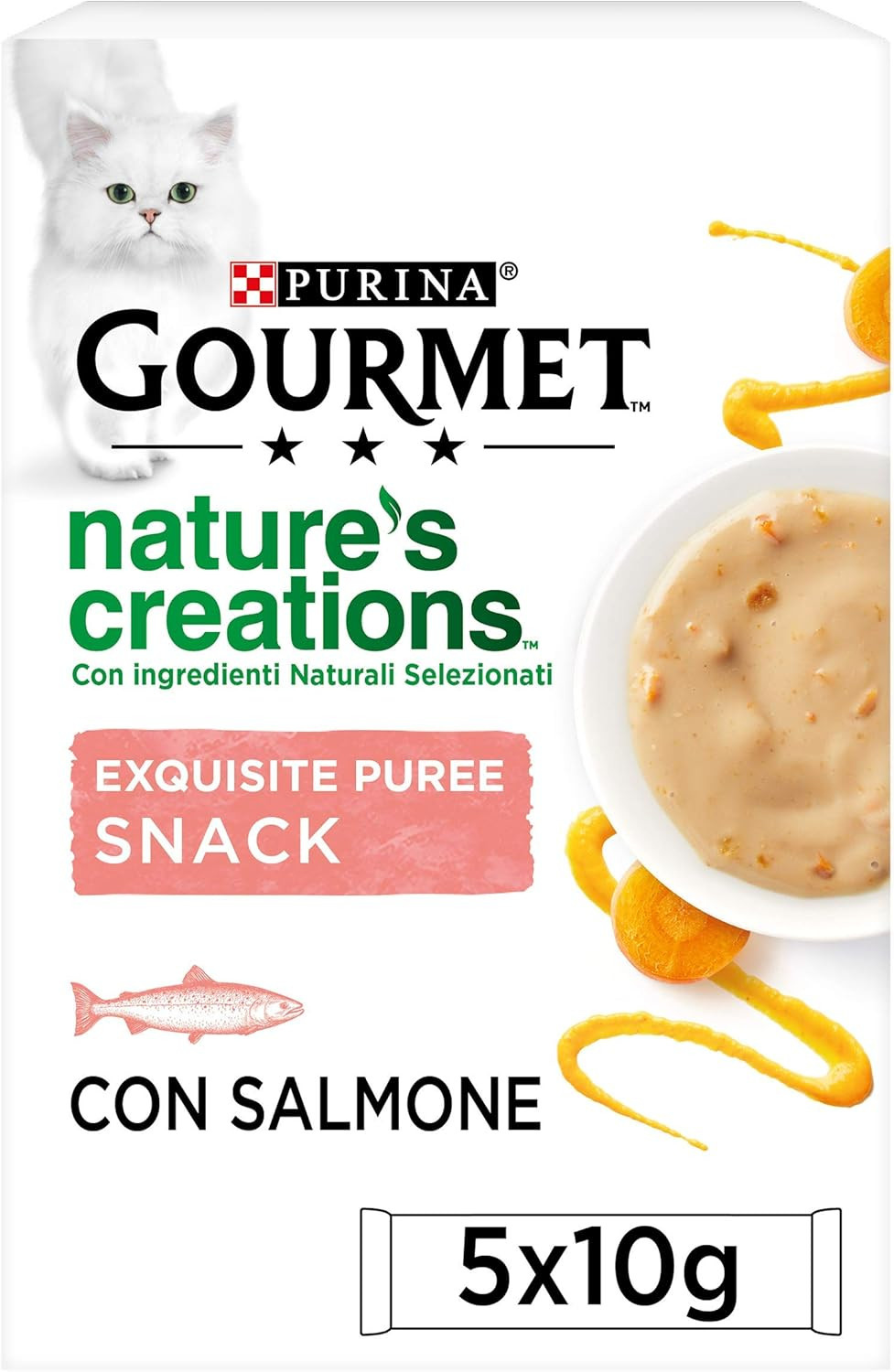 Snack Gatti Gourmet Nature's Creations Salmone e Carota - 55pz