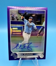 Topps Chrome 2022 - Mike Zunino refractor púrpura automático #/250 rayos CVA-MZ