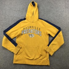 Nashville Predators Hoodie Mens Small Yellow Navy NHL Hockey Sweatshirt