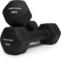 NORTHERN Neoprene Dumbbell Pair for Home Gym, Hex Anti-Roll Non-Slip Weights for