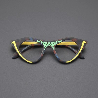 Color EyeGlasses Frame Men Women Fashion Design Cat-eye Personality Retro Glasse