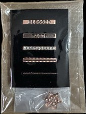 6pc Watch Band Charms Apple Samsung Fitbit Blessed Faith Rose Gold Band Insp