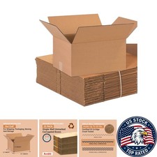 25-Pack Medium Corrugated Shipping Boxes   16"L x 12"W x 8"H, 65 lb Capacity