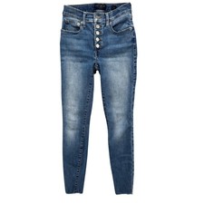 Lucky Brand Bridgette Ankle Jeans Womens Blue Button Fly Stretch Denim Sz 0 / 25