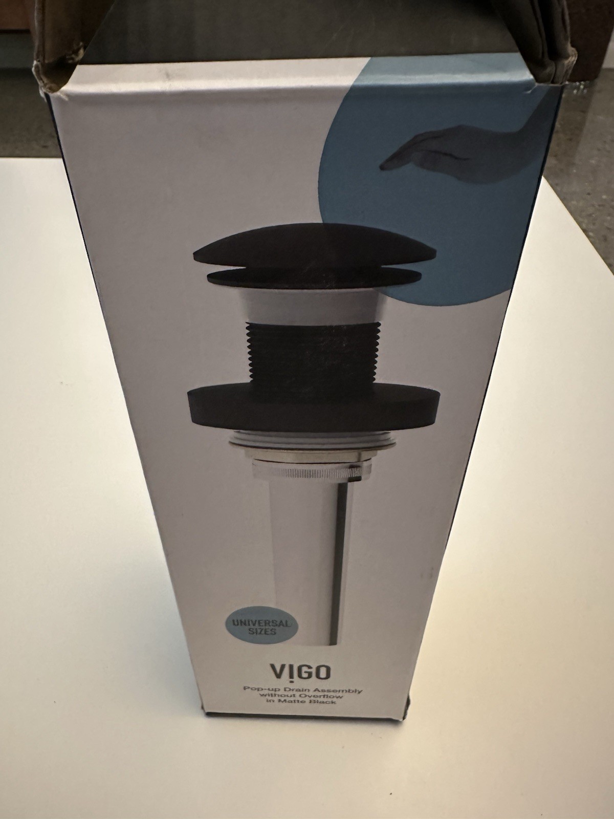 Vigo Matte Black Push/Pop-Up Drain Assembly VG07000MB Without Overflow Fits 1.75