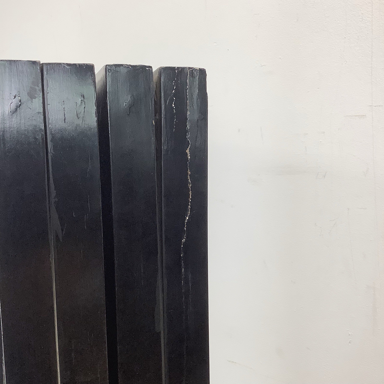 Vintage Black Lacquer Chinoiserie Folding Screen