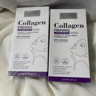 Sadoer Collagen Firming Lifting Neck Cream Anti-Wrinkle 3.8 Fl Oz Exp 03/2028 x2
