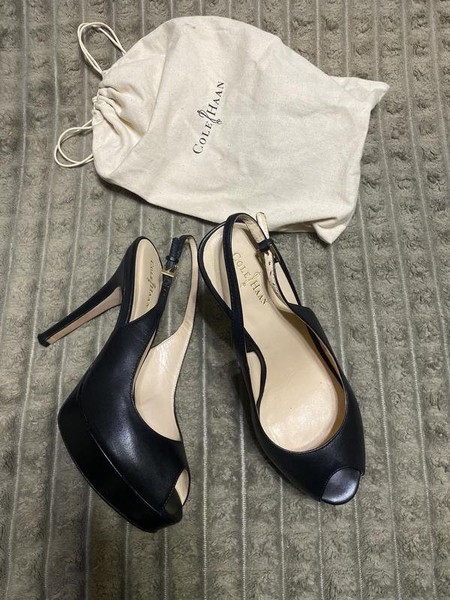 Women Cole Haan Heels Black Leather 38