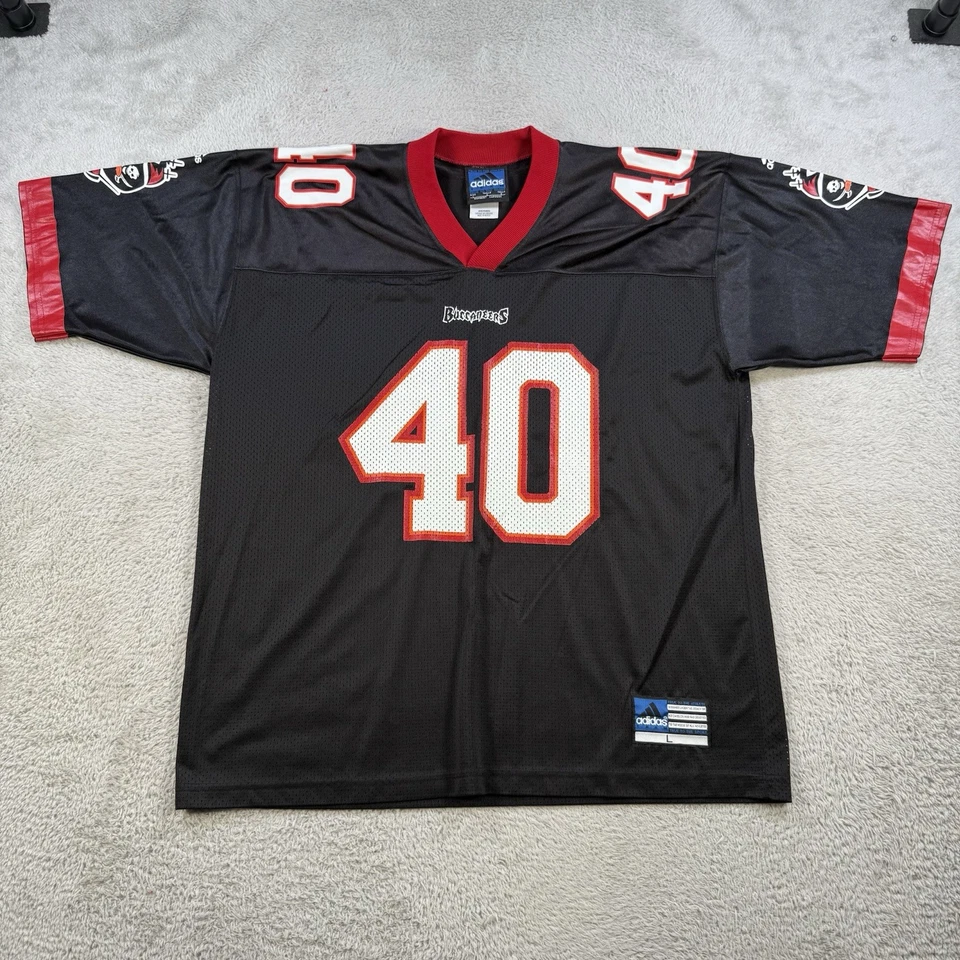 Camiseta deportiva vintage de los Tampa Bay Buccaneers Mike Alstott para hombre grande negra Adidas #40 Foto 2 de 4