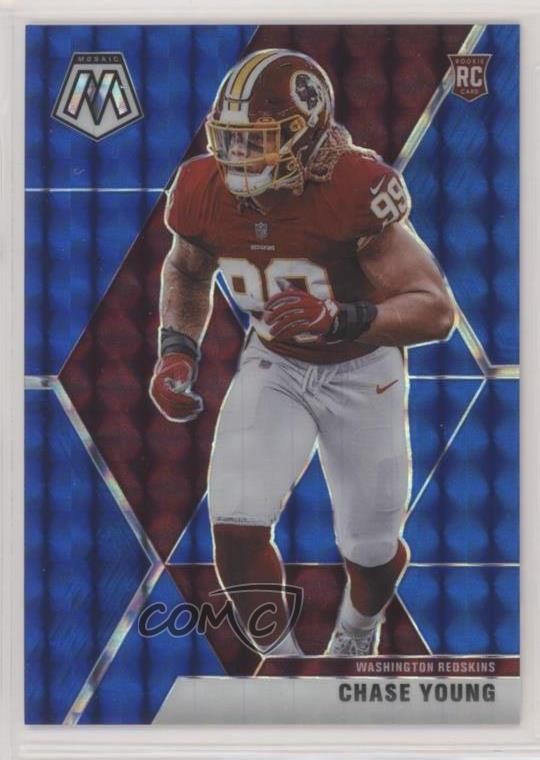 2020 Panini Mosaic Rookies Blue Prizm 76/99 Chase Young #202 Rookie RC 13c1