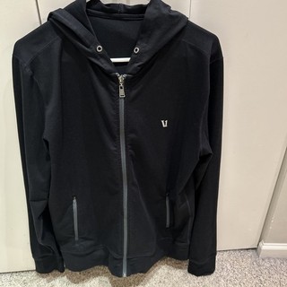 Vuori Jackson Hoodie Jacket Mens Large Black Full Zip Stretch Athletic Active