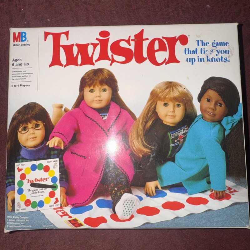 American Girl Pleasant company Twister Game, box, play slippers, & accessories 