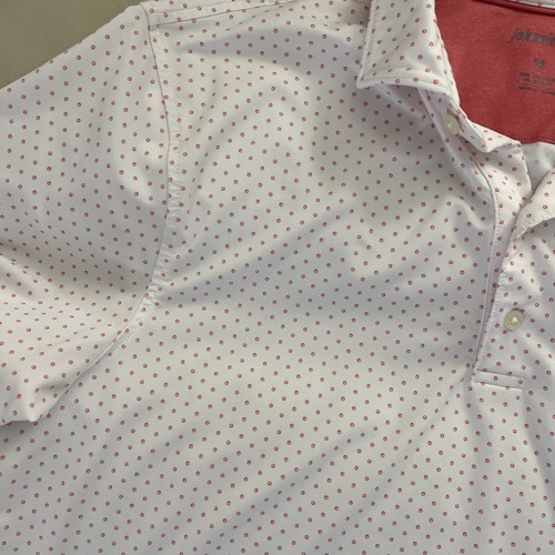 Johnnie O Golf Polo - White With Pink Pattern - Medium - Picture 4 of 10