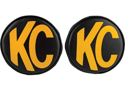 KC HiLites 6'' Round Black Yellow Fog Driving Light Stone Cover Vinyl DayLighters