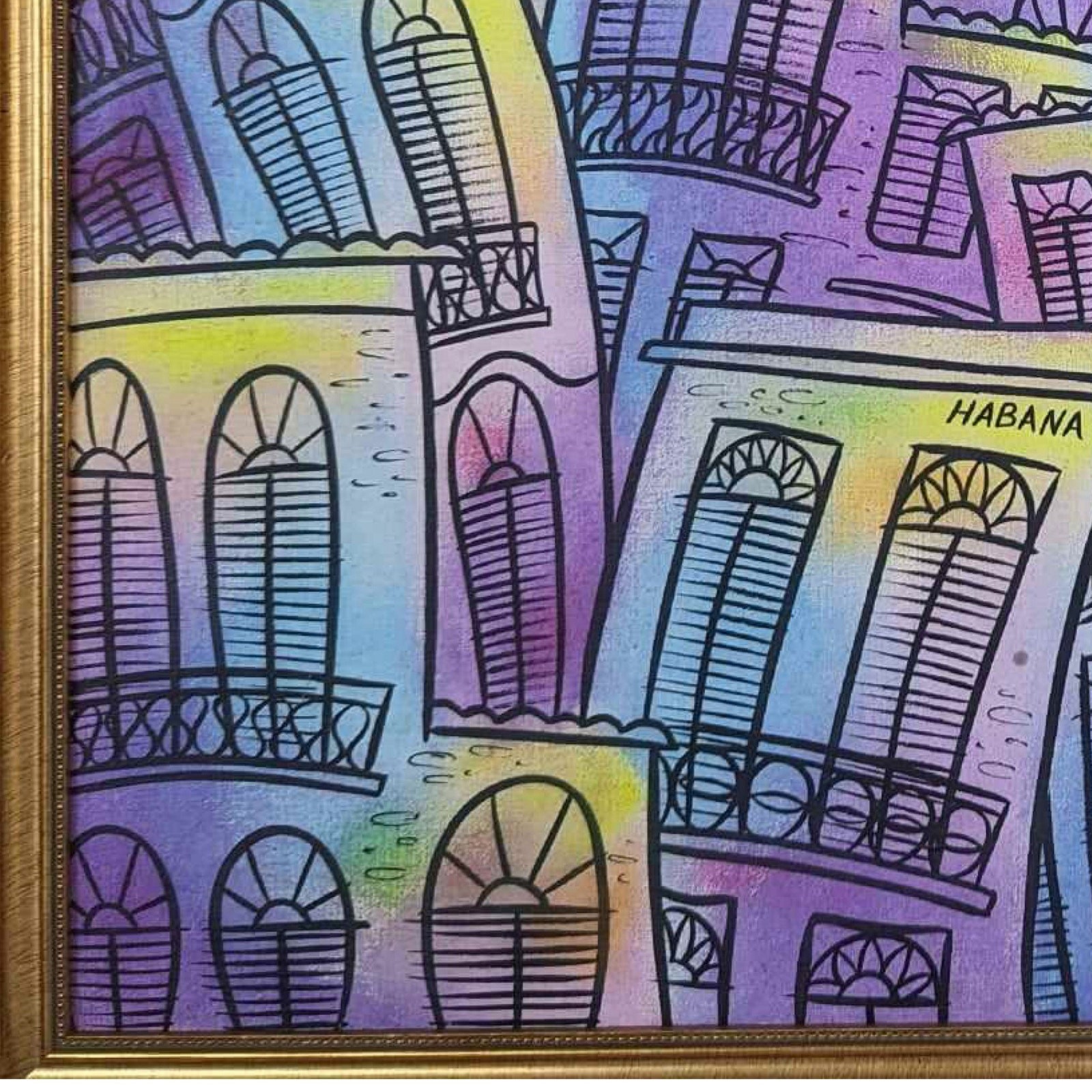 Havana Nights Oil on Canvas Original Cuban Art Painting 29x25 Framed 1999