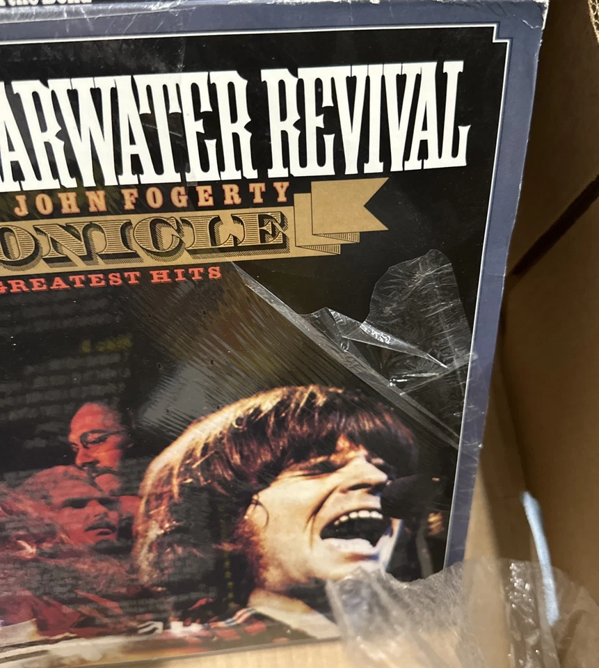 ⚡️Credence Clearwater Revival Chronicle 2 LPs BLUE VINYL  🆕 Damaged Plastic ⚠️ - Image 2 of 4