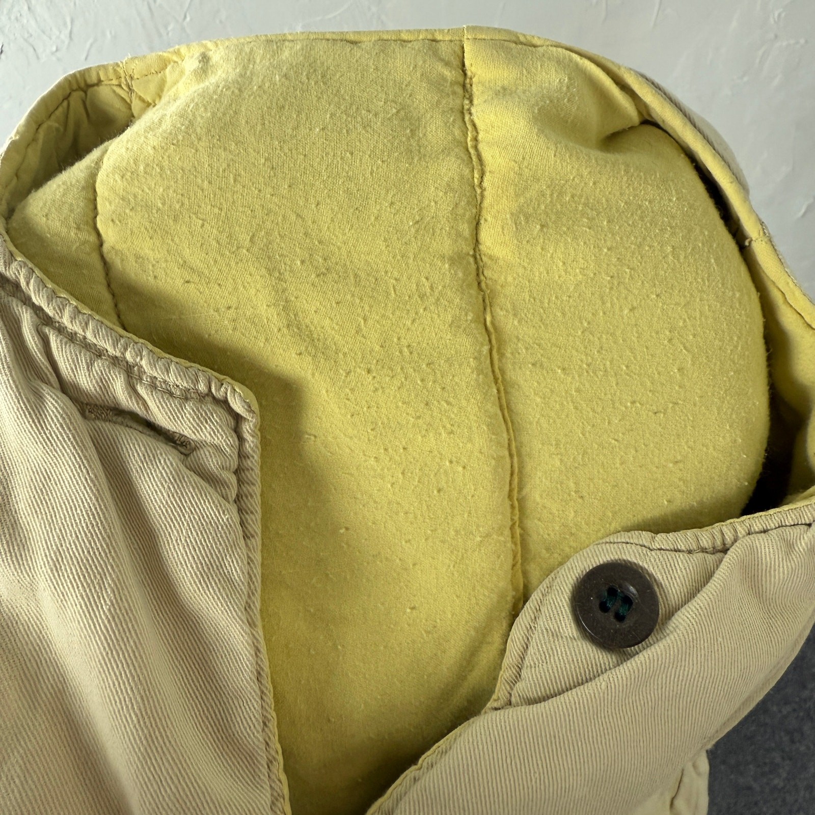 Vintage 40s 50s Quilted Liner Jacket Women's Cotton Button Cream HH7 image 8