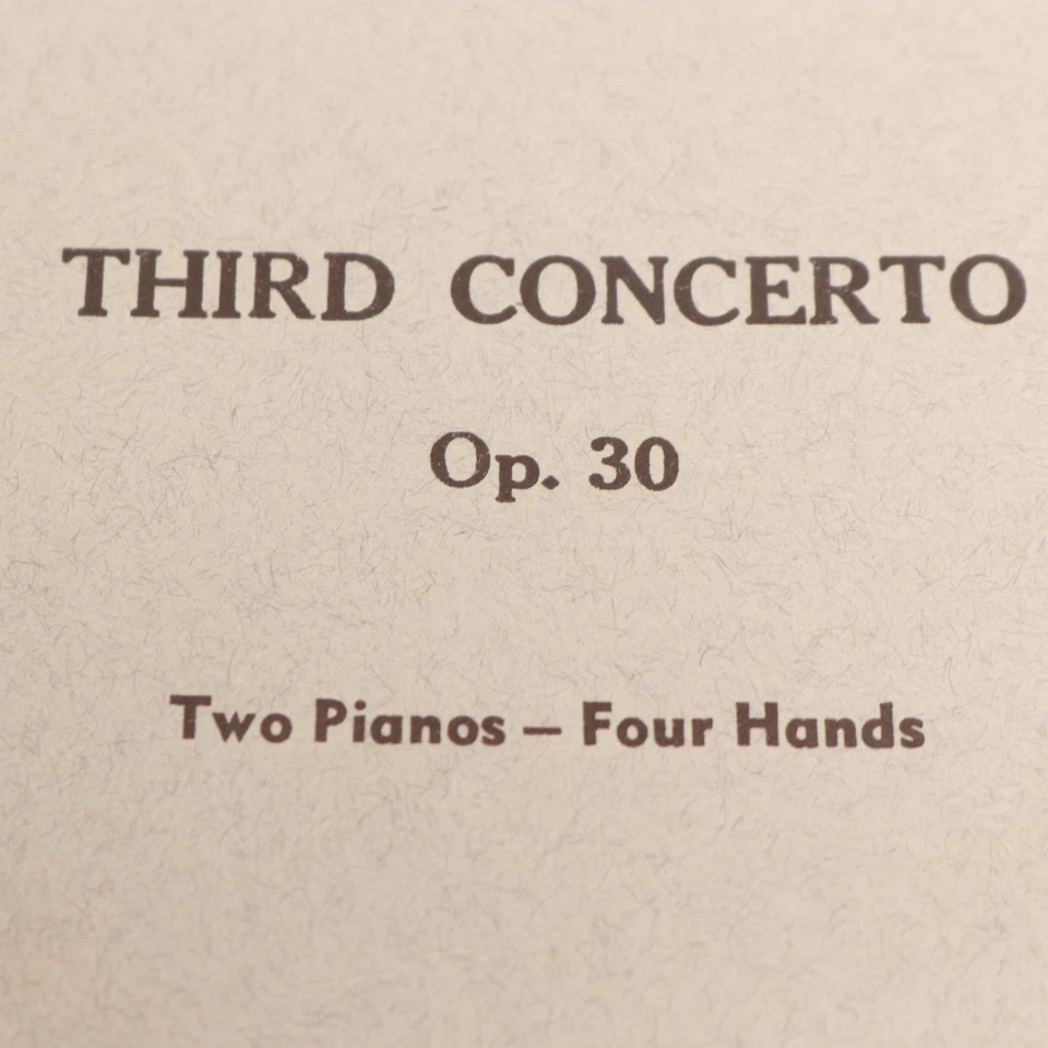 Rachmaninoff Third Concerto Op 30 2 Pianos 4 Hands Score Charles Foley NY - Image 3 of 4
