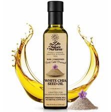 White Chia Oil Cooking Raw Unrefined First Cold-Pressed Below 30C Made in USA