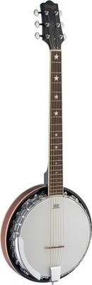 6-string Deluxe Bluegrass Banjo with metal pot, guitar headstock and tuning