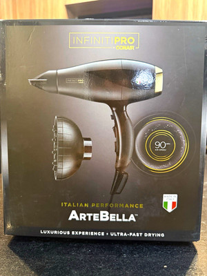 INFINITIPRO by Conair ArteBella Ionic Hair Dryer w/ Diffuser, Cool Shot