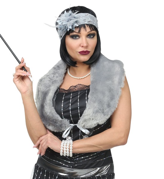 Roaring 20S Flapper 2-Tlg. Grau 20Er Jahre Charleston Damen KostüM Fasching Neu-image