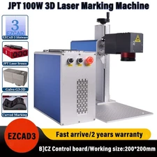 3D 100W JPT MOPA Fiber Laser Marking Machine EZCAD 3 Relief/Deep/Curved Marking