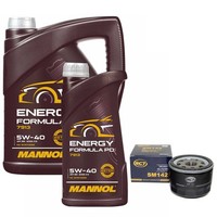 MotoröL Set Mannol 5W-40 API SN 6 Liter + ÖLfilter FüR Opel Renault Laguna III