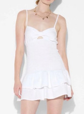 NEW Wild Fable Women's Game Day White Smocked Mini Skater Dress Size XL