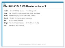 Lot of 2 Dell E2216H 22in FHD LED Monitor 1920x1080 VGA DP VA Gov Surplus