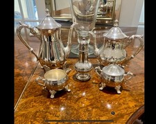 Vintage  Victorian style Silver plate Tea & Coffee set  + sugar shaker Fab con.