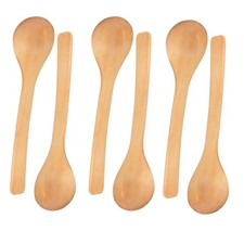 6  Small Wooden Spoon Kitchen Cooking Condiment Utensil Spoon Coffee Teaspoon