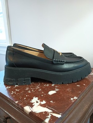 Coach Ruthie Black Platform Leather Loafers Size 7.5 | eBay